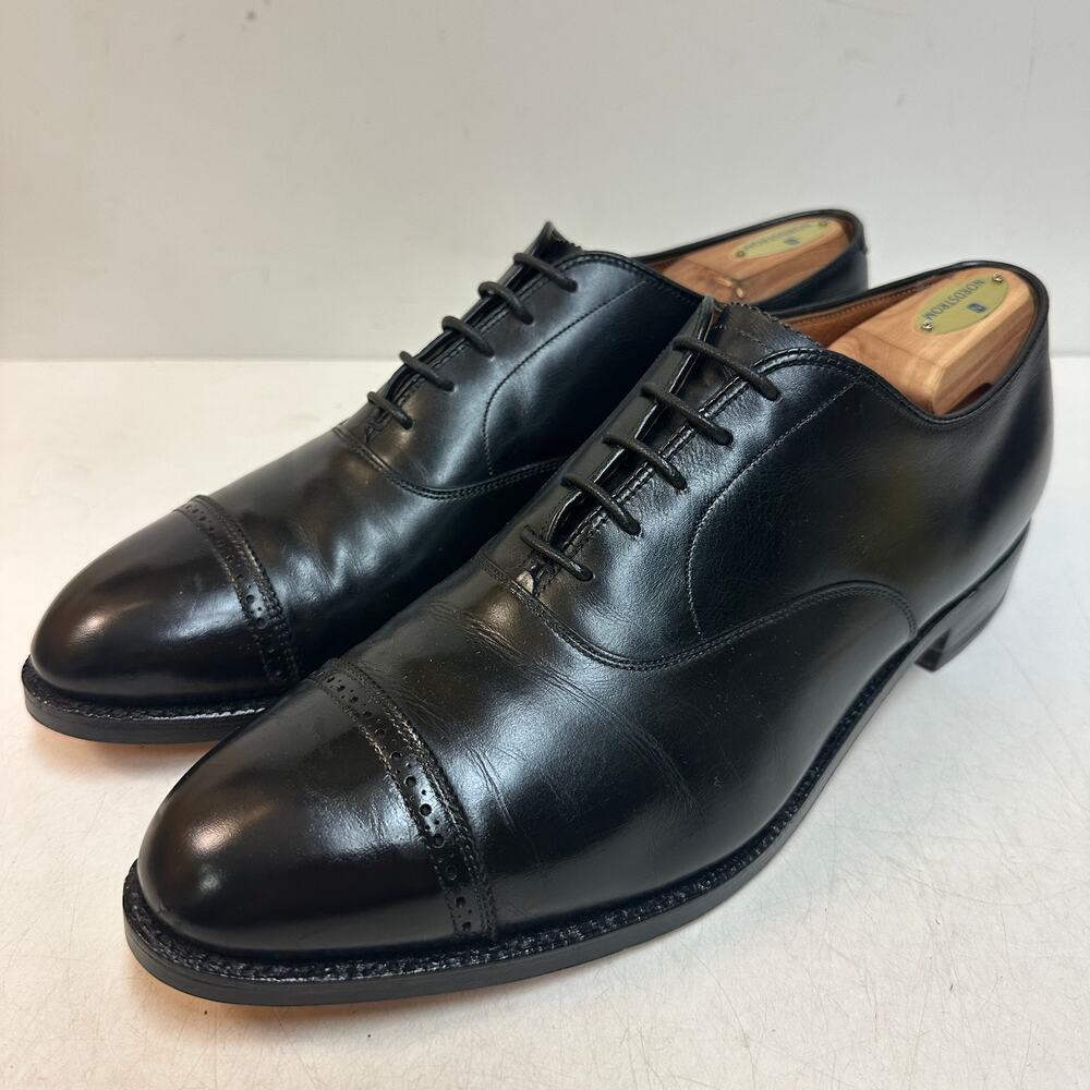 FULLY RESOLED Adlen 901 Perf Tip Bal Oxford Black Calf Hassis Made in USA 12 D
